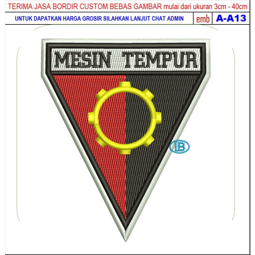 GIB PATCH BORDIR LOGO A-A13 | MESIN TEMPUR