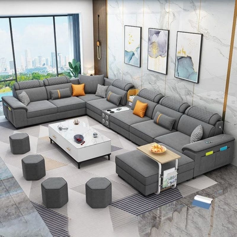 sofa ruang tamu minimalis leather u fullset sofa tamu sofa minimalis