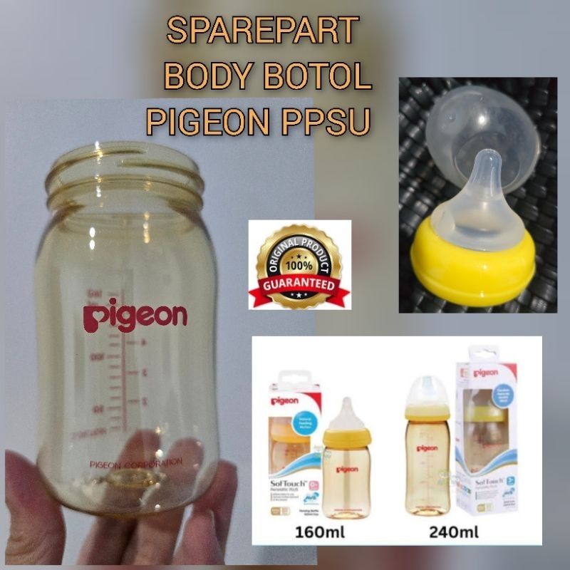 Sparepart Botol PPSU Pigeon Nursing Bottle 160ml Wideneck Original
