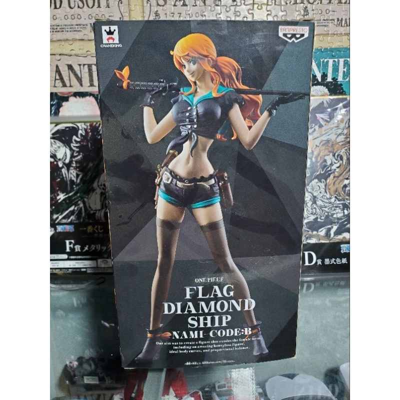 Action figure one piece  nami flag diamond ship original banpresto