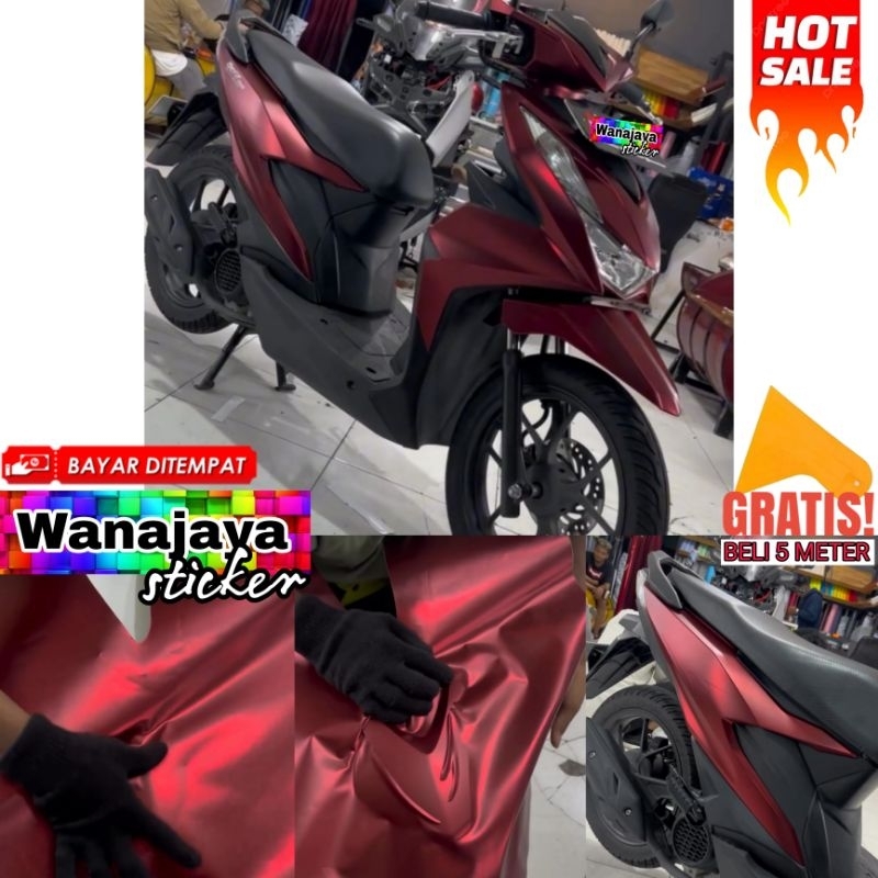 stiker skotlet motor dark red metalik doff stiker merah maroon dof