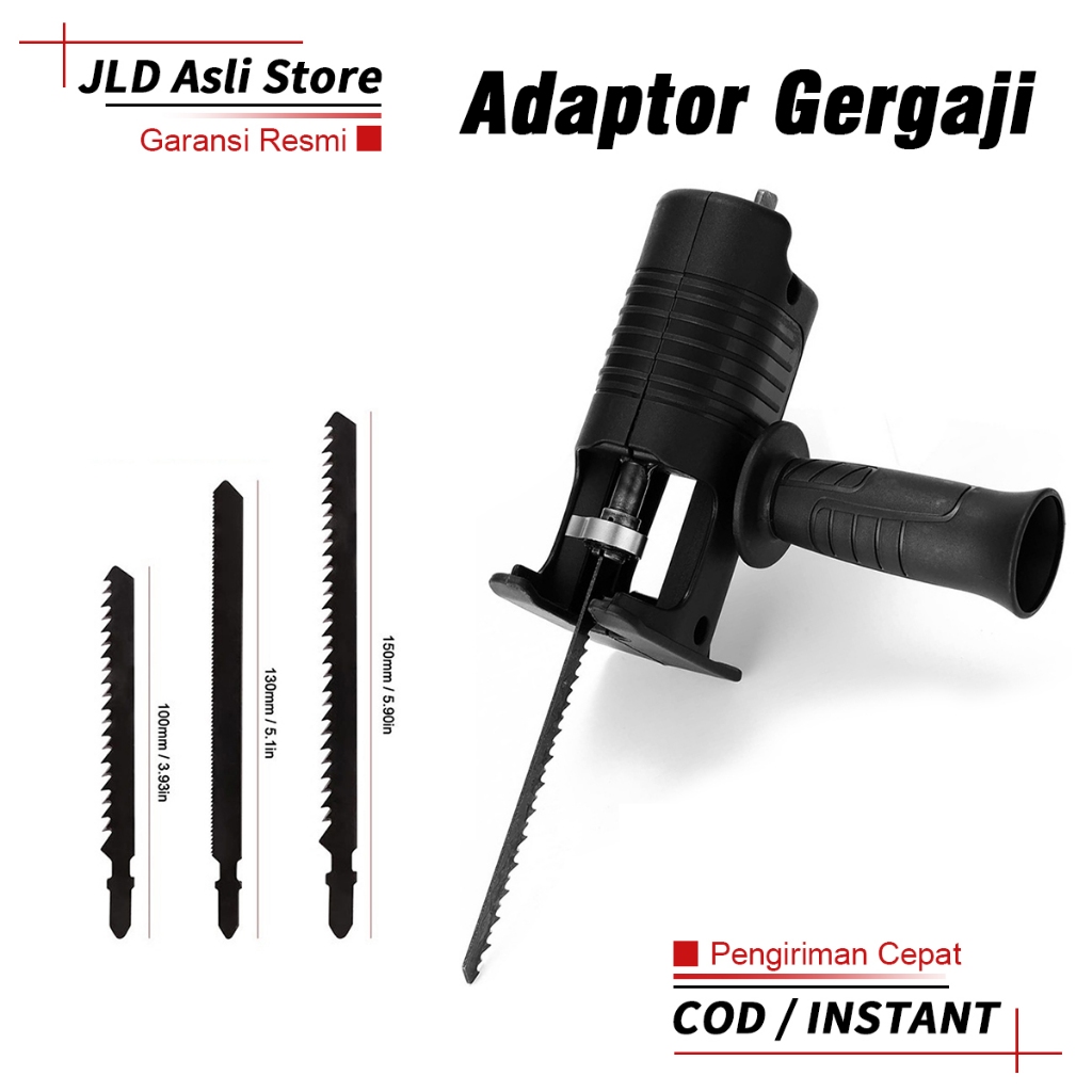 JLD Adaptor Reciprocating Jigsaw Tambahan Jig Saw Mesin Bor Tangan Gergaji Konektor Sambungan Bor Ge