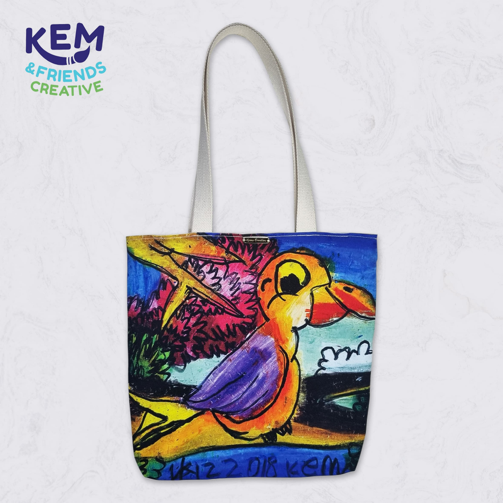 Totebag Kanvas Lukis Printing / Tas Bahu Printing Exclusive / Totebag Handmade