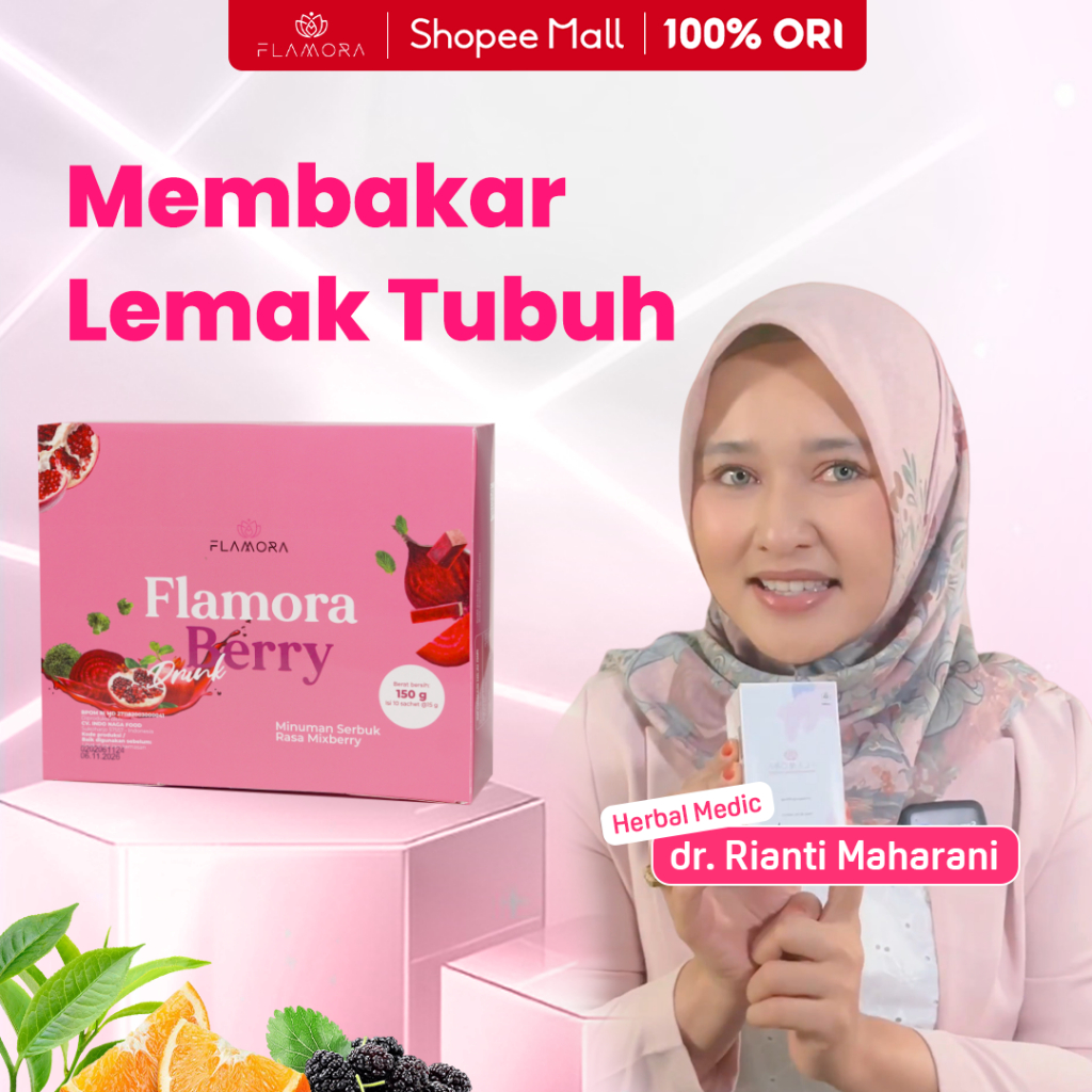 

Flamora Fiber Berry | Collagen Drink | Minuman Serat Pelangsing | Pelangsing Herbal Rasa Mixberry