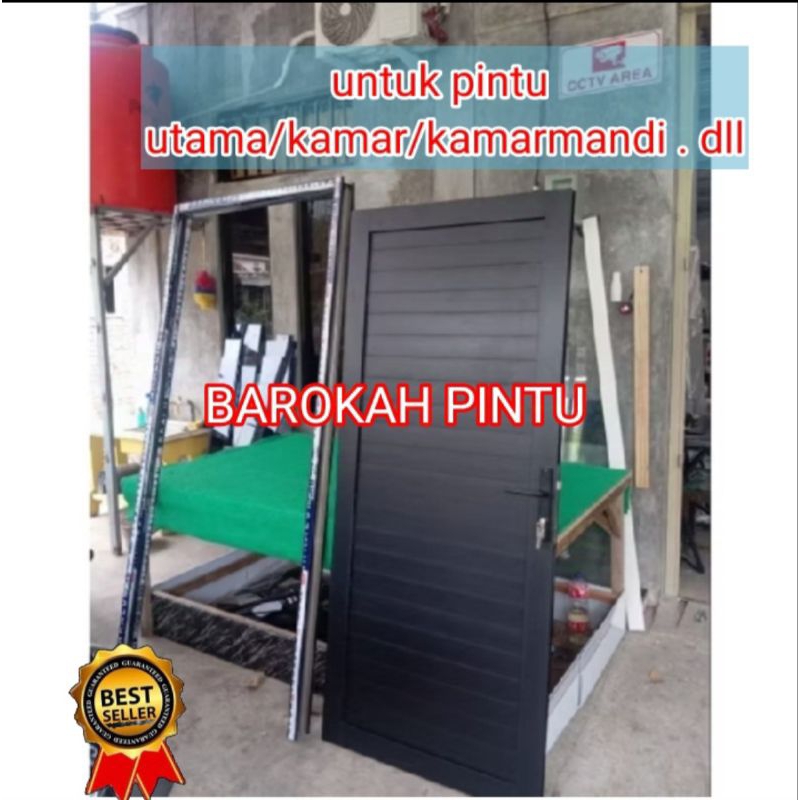 PINTU ALUMINIUM + KUSEN + ENGSEL + KUNCI   GRATIS PACKING KAYU