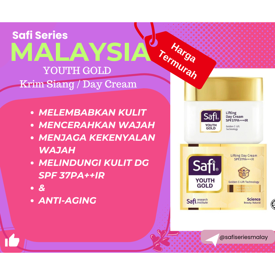 SAFI Series Malay | Safi Youth Gold | Krim Siang | Lifting Day Cream | Krim Pelembab Pencerah Wajah
