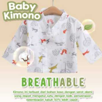 FANCY-KIMONO ANAK BAYI LENGAN PANJANG/BAJU ANAK BAYI/ATASAN ANAK BAYI/BAJU TIDUR ANAK BAYI CEWEK/COW