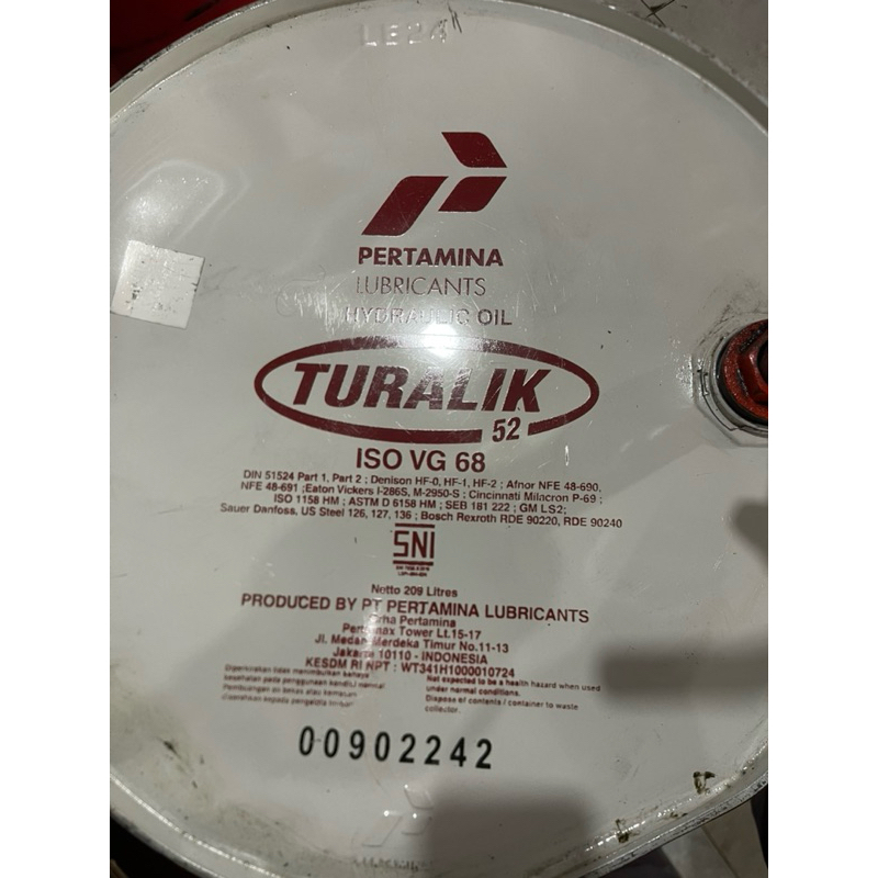 OLI HIDROLIK (10) / TURALIK ISO VG 68 PER LITER ATAU CURAH ORIGINAL PERTAMINA PELUMAS ALAT KONTRUKSI