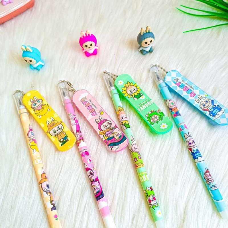

Pulpen Labubu set 6 pcs pen gantungan bolpoin pen Labubu