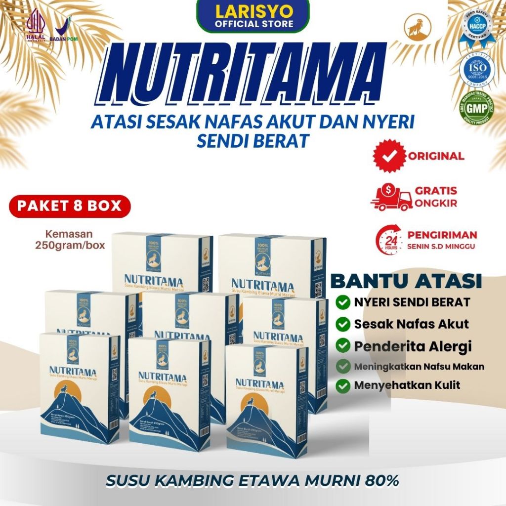 

Nutritama Platinum Susu Kambing Etawa Untuk Kecerdasan Anak Paket 8 Box Kemasan 250gr