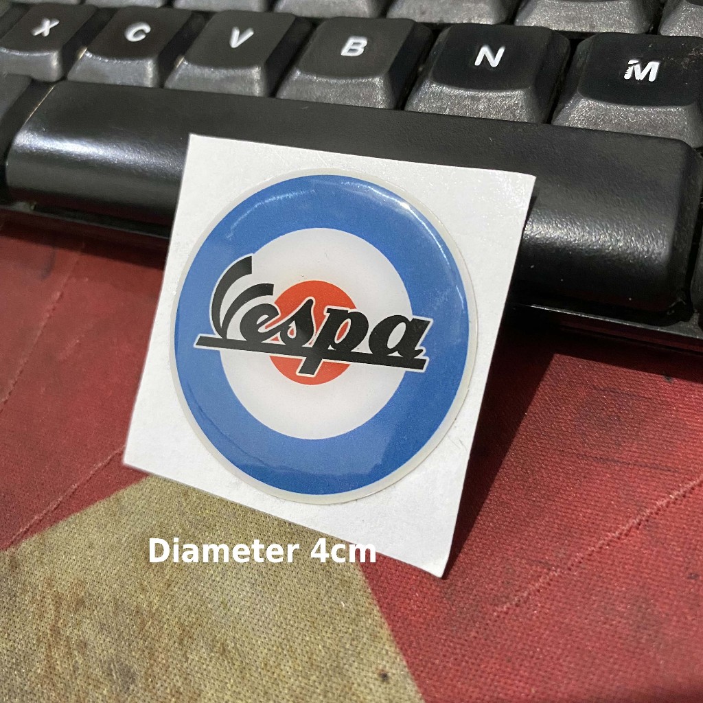 

Sticker Timbul Resin VESPA BULAT Logo Stiker Lycal 3D Kecil Satuan