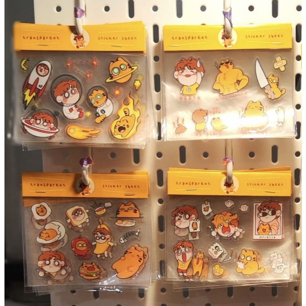 

MORA AND OLFI Transparent Sticker Sheet / Stiker Kiss Cut Kucing