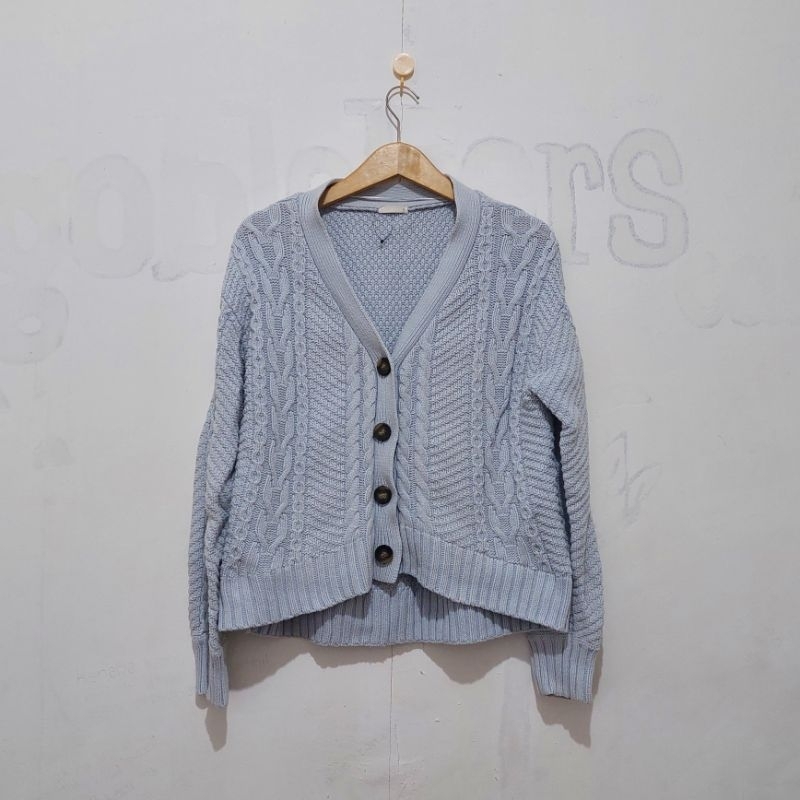 preloved cardi knit kepang tebel uniqlo