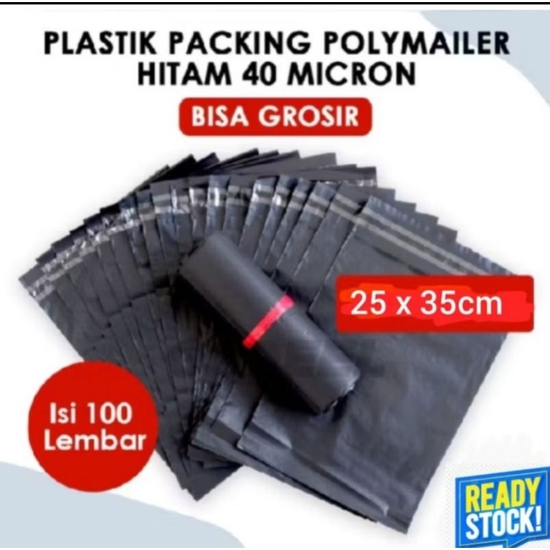 

PLASTIK POLYMAILER PACKING HITAM 25x35cm 100 pcs