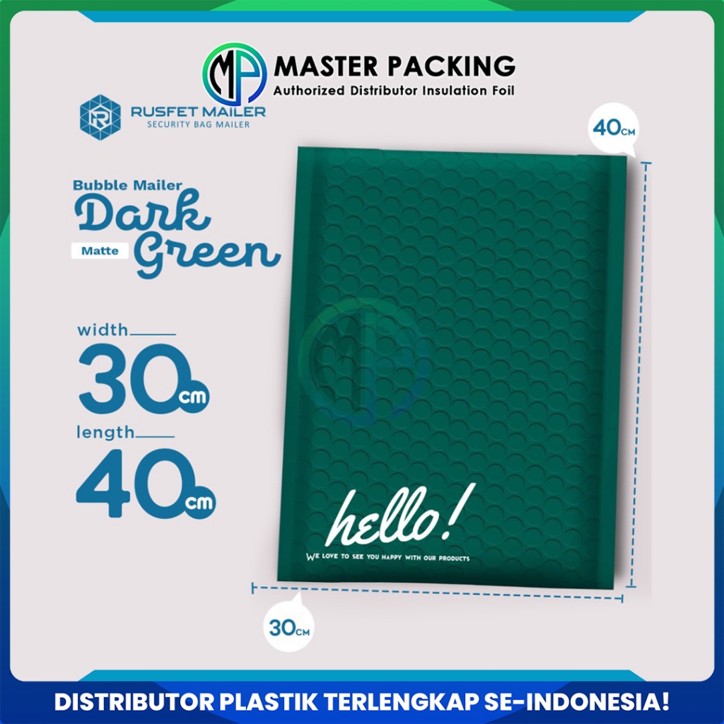

Amplop Bubble Mailer Polos 30 x 40 cm Dark Green Hijau Harga Ecer Amplop Packing Hello Series Rusfet