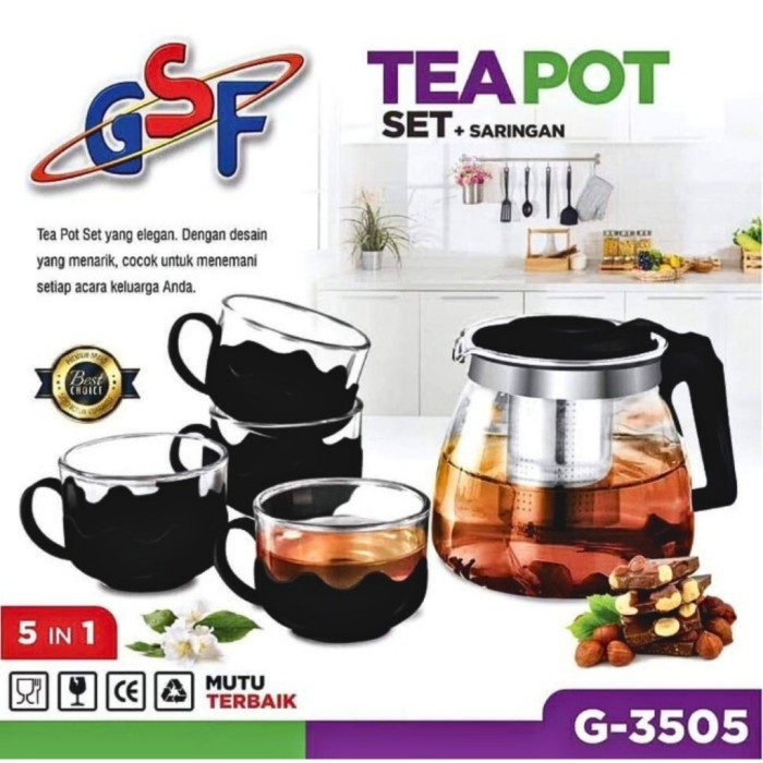 GSF Tea Pot Set + Saringan G-3505/ Teapot Set GSF G-3505