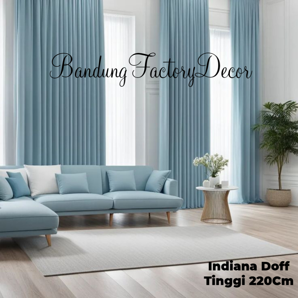 Gorden Jendela Pintu Kamar Biru Laut Minimalis Blackout Import Panjang Pendek Biru Muda Aesthetic