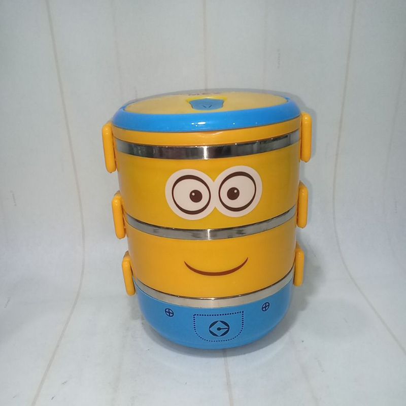 LUNCH BOX 3 SUSUN-LUNCH BOX KARAKTER-LUNCHBOX MINIONS