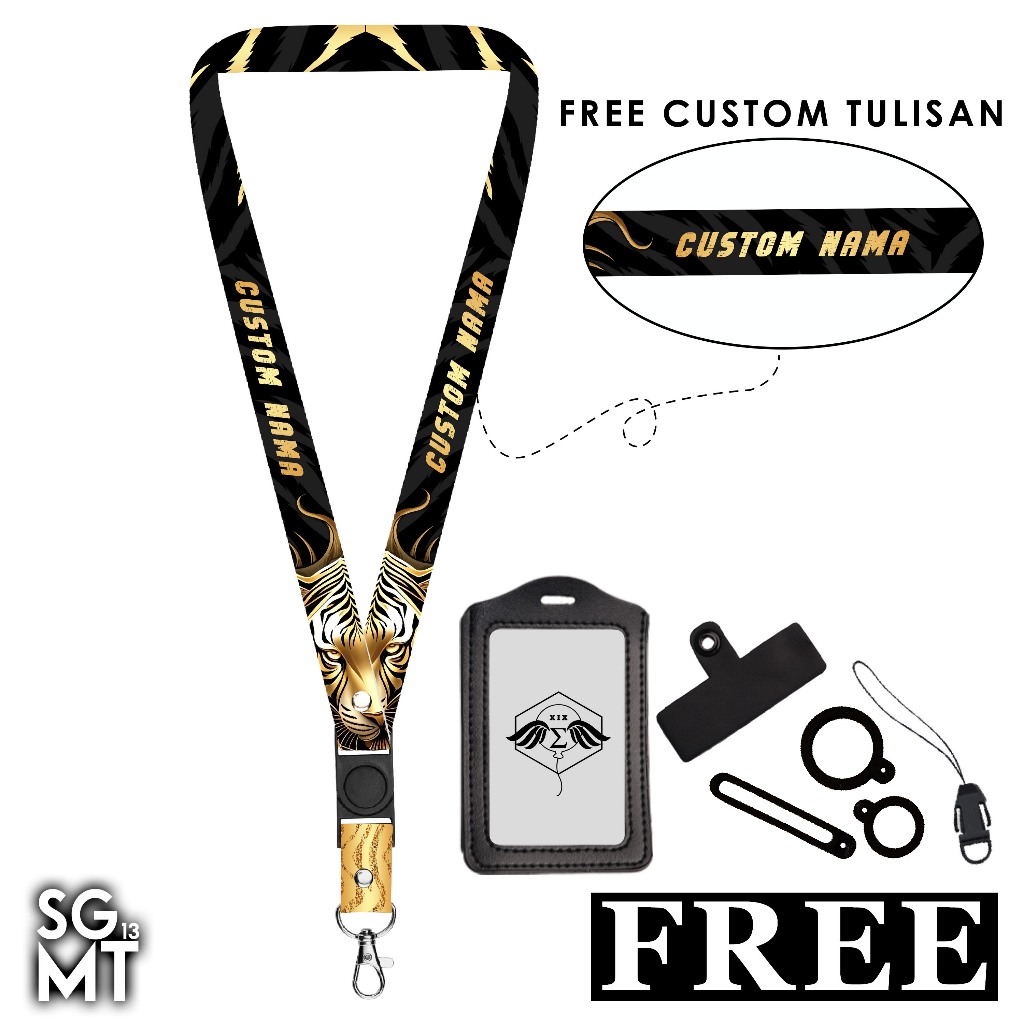 

Lanyard Custom Nama Satuan Sigmat13 Gantungan Name Tag Card Holder Tambah Nama Fauna Series 2 cm