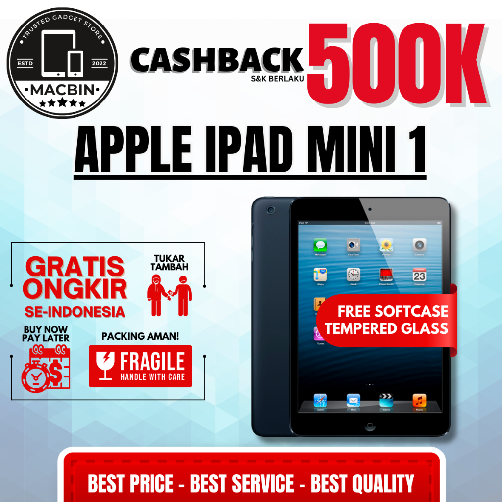 iPad Mini 1 Wifi Cellular 128GB 64GB 32GB Second Like New Original