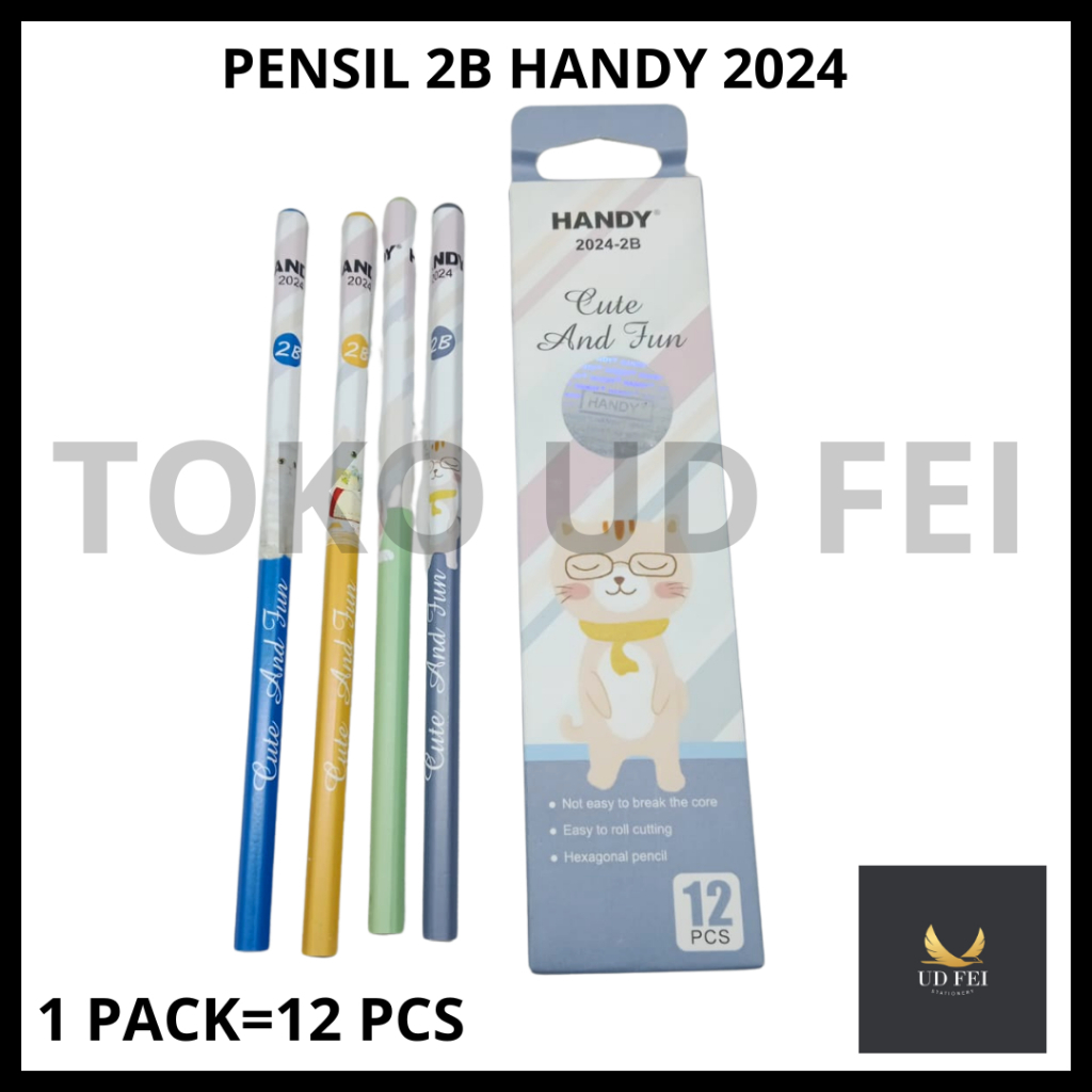 

(1 PACK = 12 PCS KODE:2024) PENSIL 2B HANDY/ PENSIL HANDY KARAKTER/ PENSIL HANDY MOTIF/ PENSIL 2B HANDY 2024