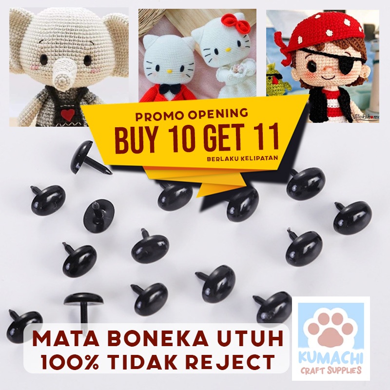 BERGARANSI UTUH Oval Mata Hidung Boneka Tusuk Doll Eyes Amigurumi Crochet Rajut Craft Boneka Grosir