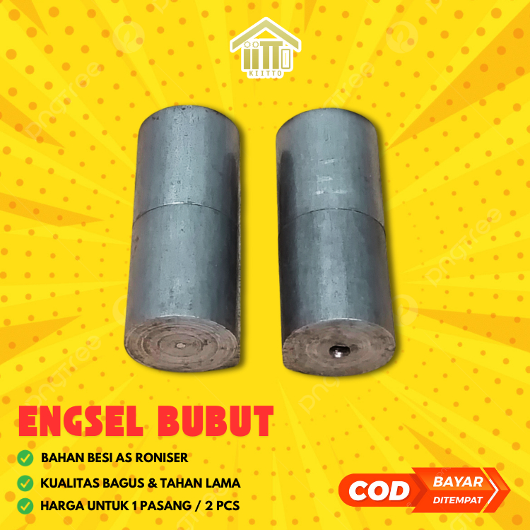 ENGSEL BUBUT BESI AS PAGAR PINTU 1/2 INCH , 5/8 INCH, 3/4 INCH, 1 INCH, 1 INCH, 1-1/4 INCH, & 1-1/2 