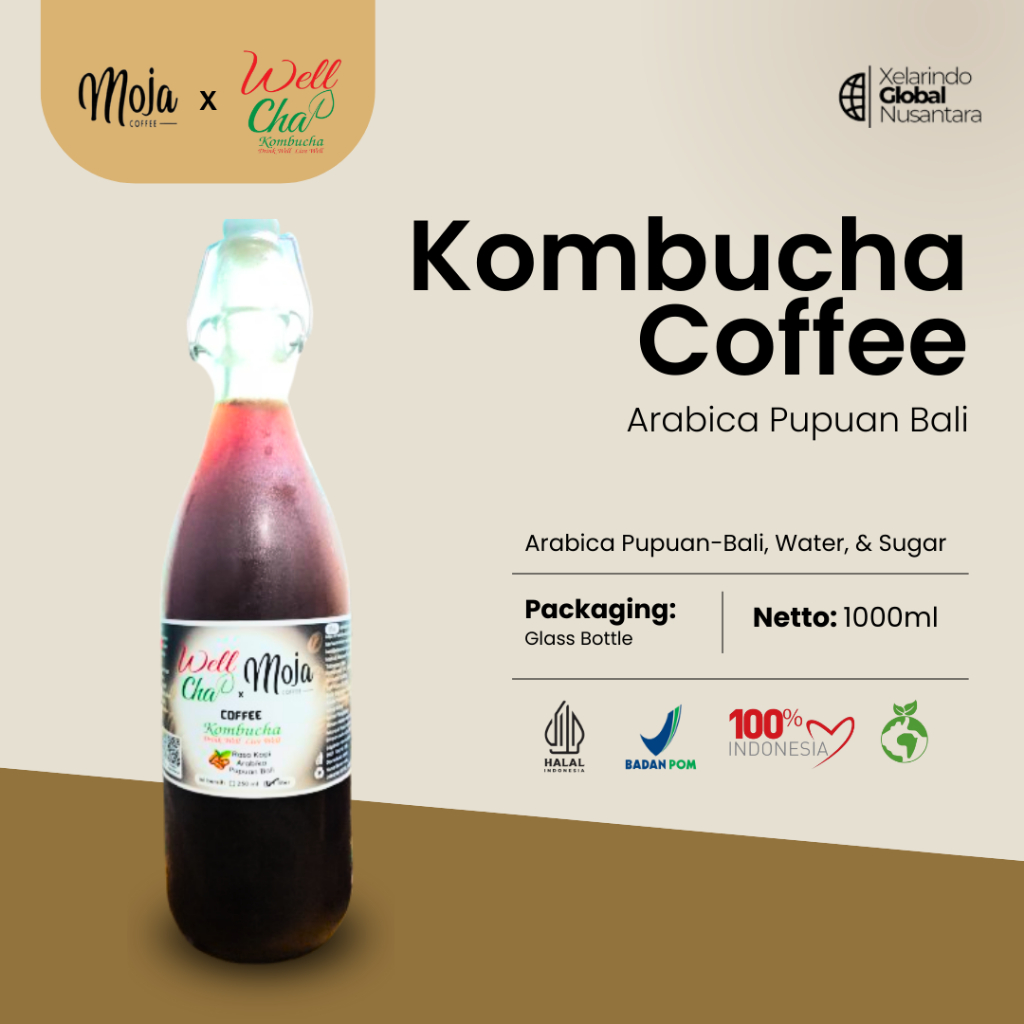 

(Moja Coffee x Well Cha) Kombucha Coffee 1 Liter - Glass Bottle