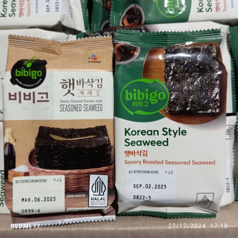 

Bibigo Seaweed seasoned laver 5 gr Snack Rumput Laut 5gr dengan bumbu gurih