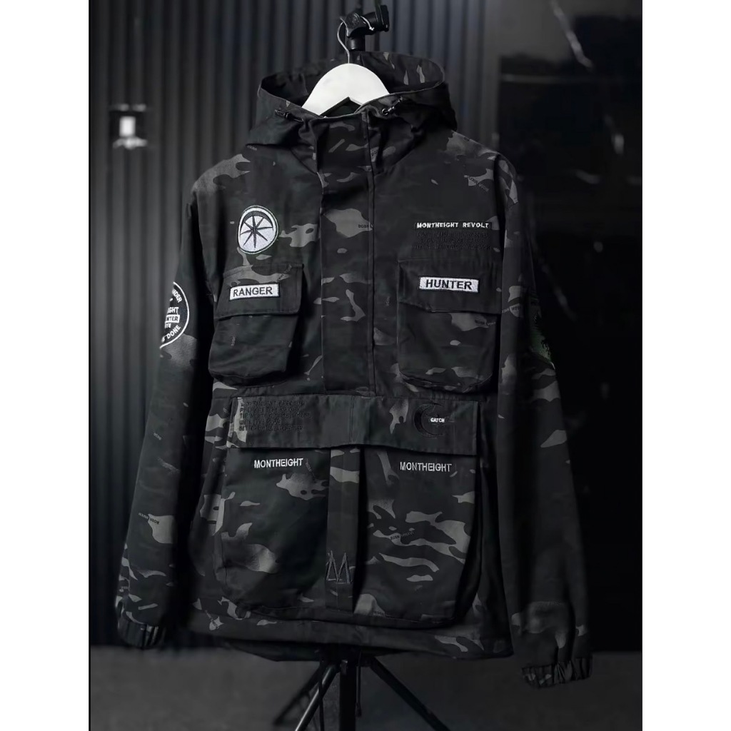 BGSR Jaket cagoule hunter pria camo army loreng canvas premium high quality