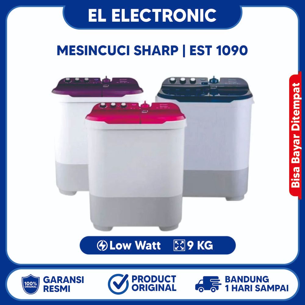 MESIN CUCI SHARP ES T 1070 SJ 10Kg 2 tabung low watt