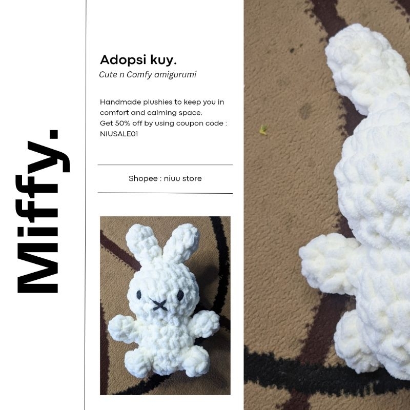 Miffy Amigurumi | Miffy Plushies | Boneka Rajut Miffy Kelinci Lucu