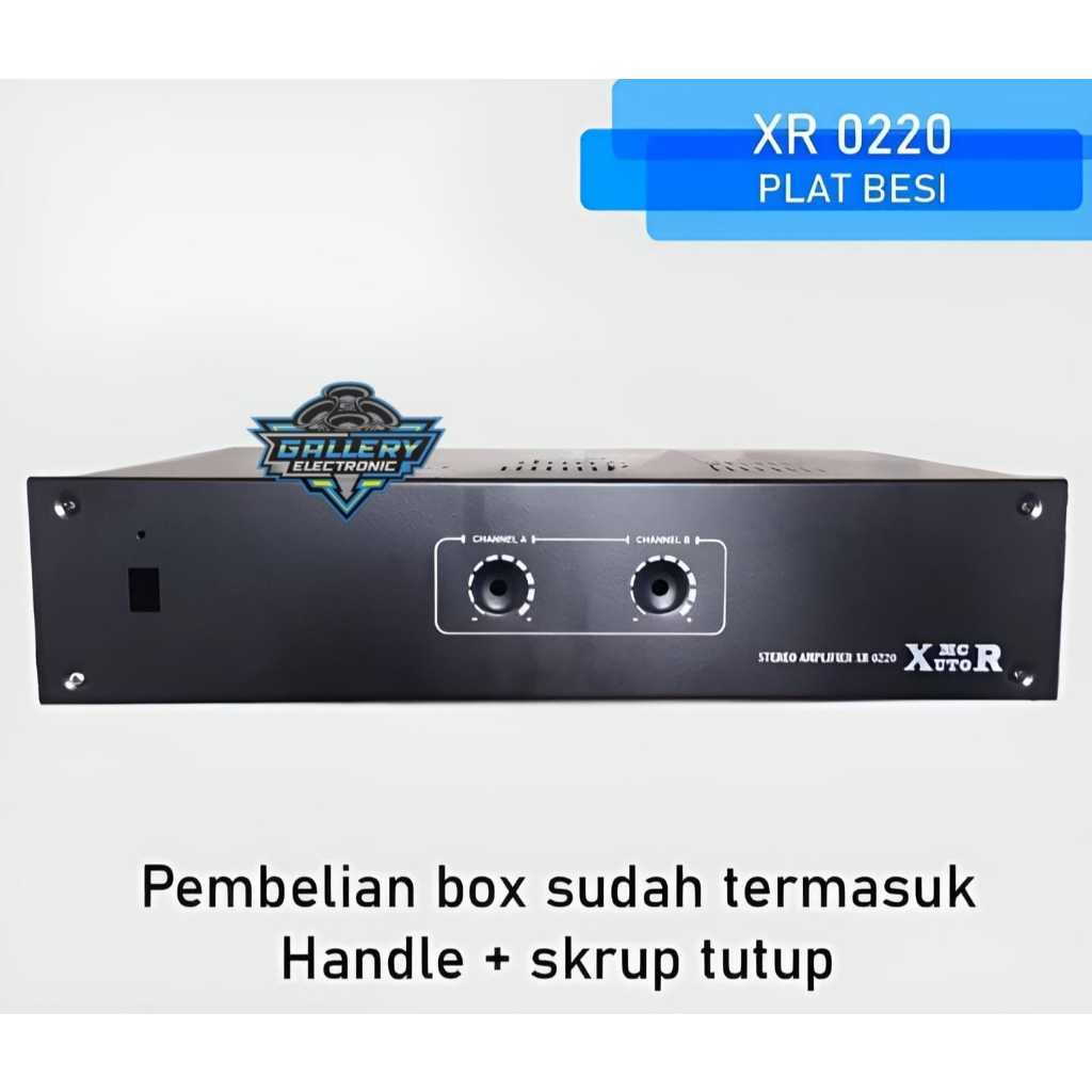 Bok Ampli 2 Lobang XR 0220 2Channel / Box Power Amplifier Bahan Plat Besi Tebal