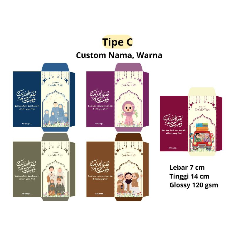 

Amplop Lebaran Custom Nama Warna Tipe C isi 10 pcs