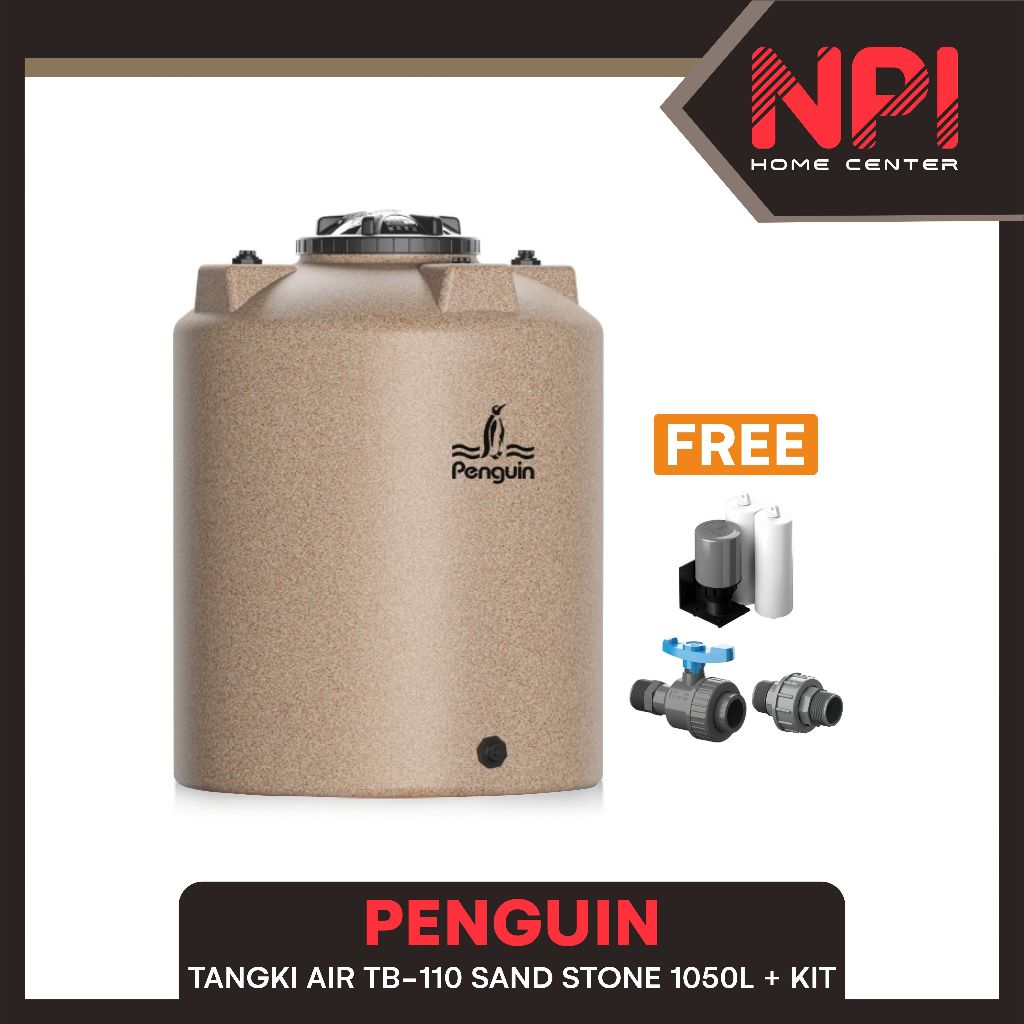 Penguin - Tangki Tandon Toren Air Water Tank Set Tb 110 1050 L Sand Stone