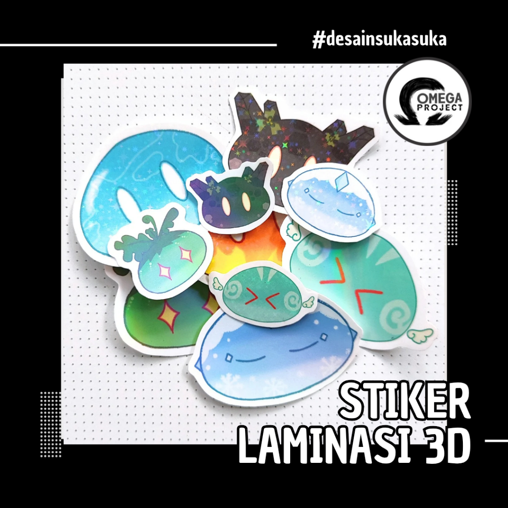 

Sticker Vinyl Laminasi 3D HOLOGRAM GLOSSY Anime Kpop Gambar Bebas Request MANUAL CUTTING