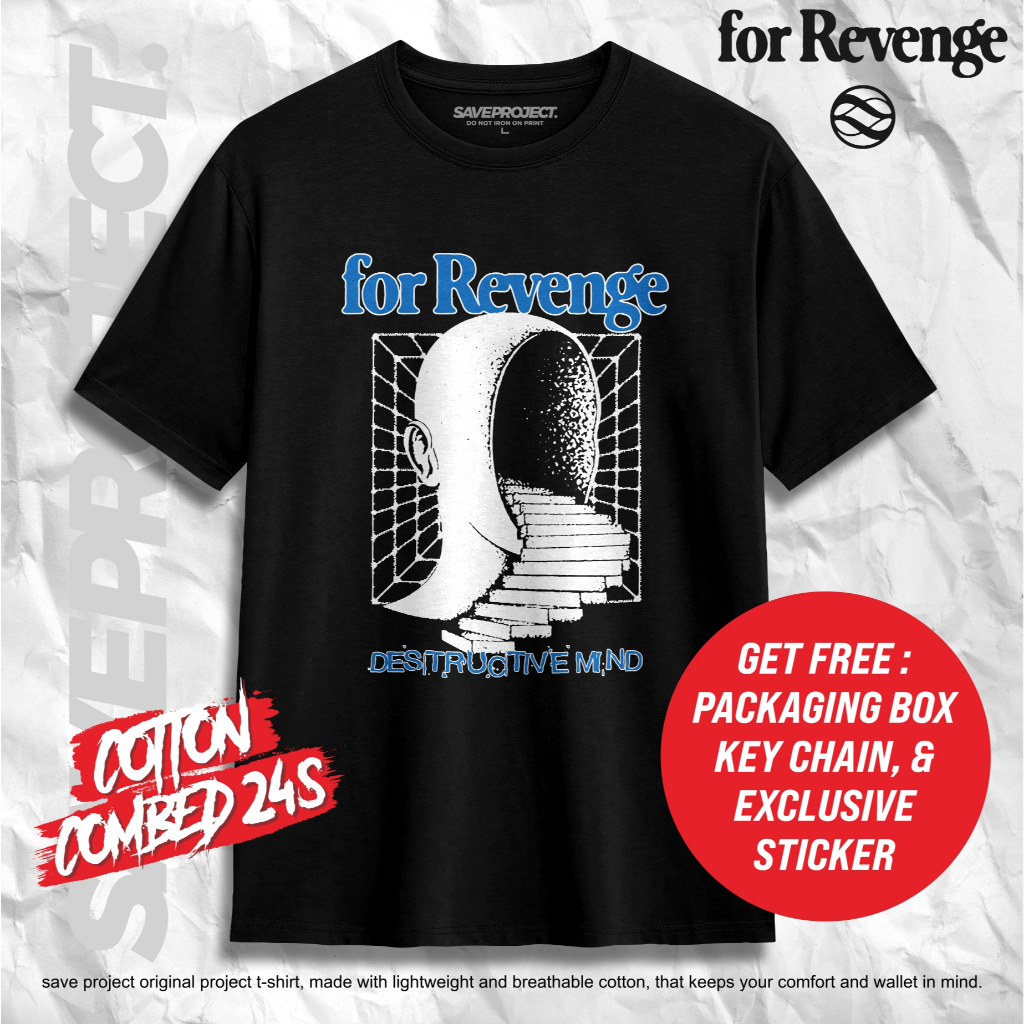 SAVE. Project | T-Shirt For Revenge "Destructive Mind" | Kaos Band | Kaos Metal Kaos For Revenge