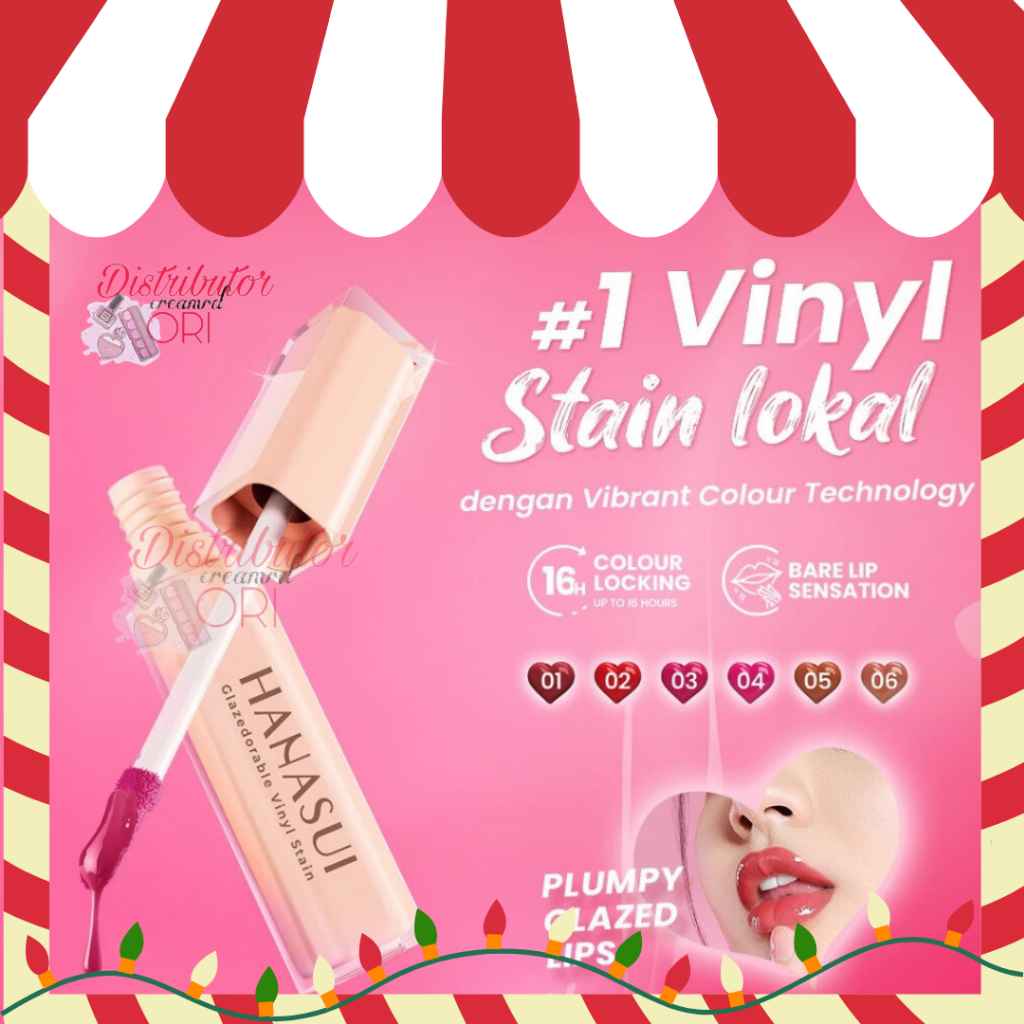 HANASUI Glazedorable Vinyl Stain Indonesia / Vinyl Stain 4g / Long Lasting 16H Color Locking / Bare 