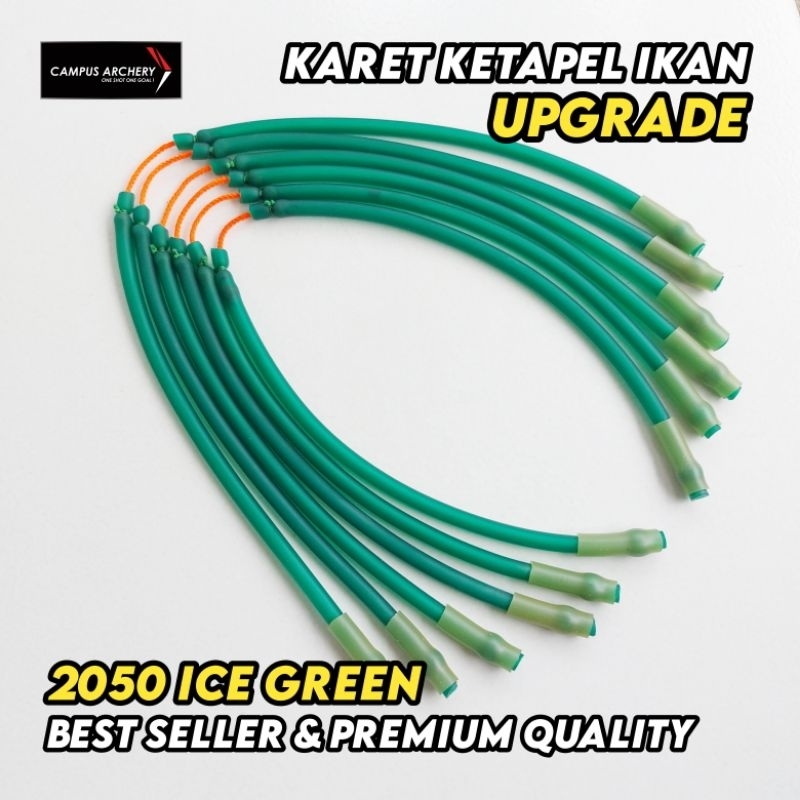 UPGRADE Karet Ketapel Ikan 2050 Siap Pakai Best Quality - Ice Green