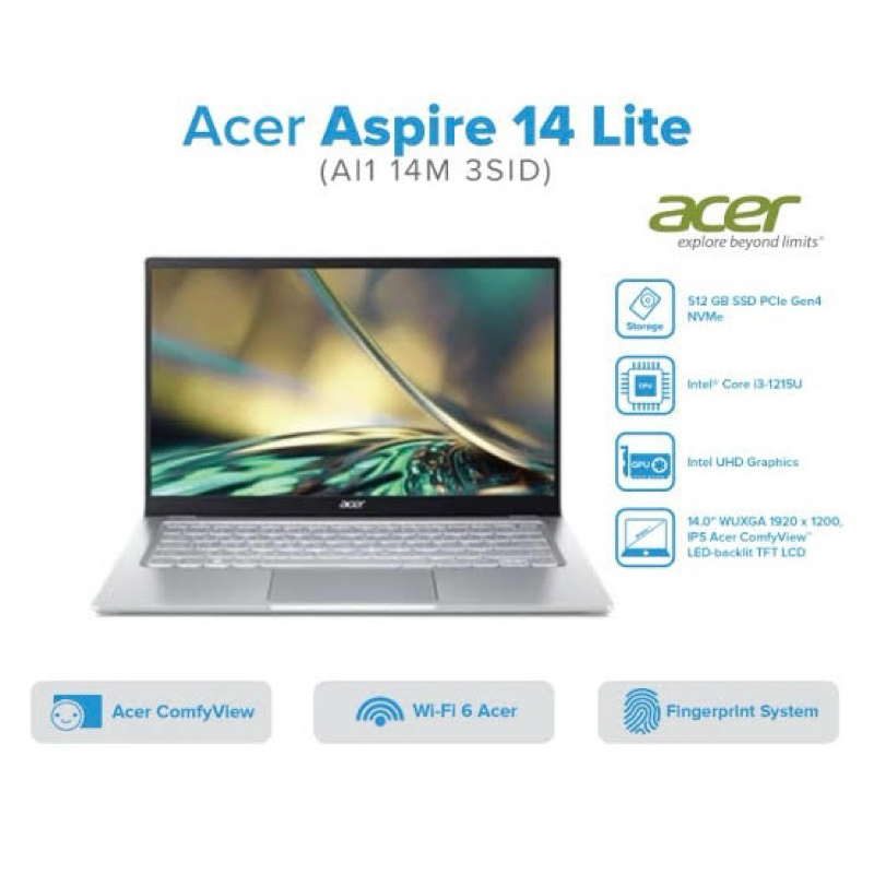 Acer Aspire 14 Lite (AI11 14M 3SID) IntelCore i3-1215U 14" WUXGA IPS IntelUHD Graphics 8 GB DDR4 | 5