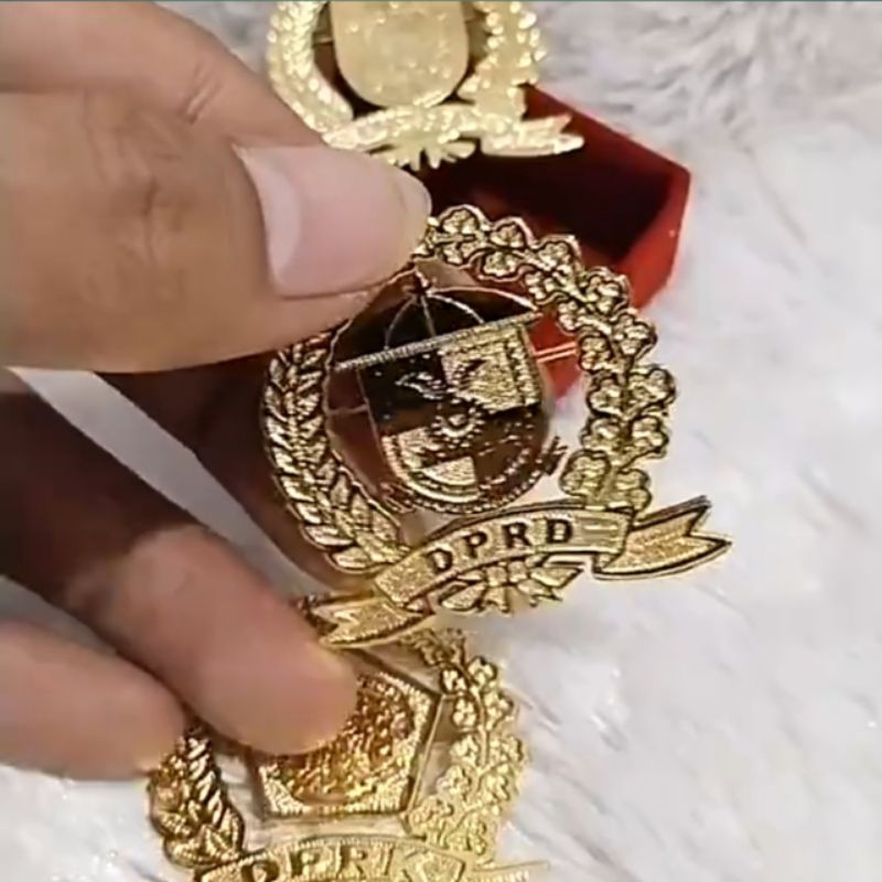 Pin Bros Logo DPR Mewah lapis emas | Pin Logo DPRD | Pin pegawai Custom
