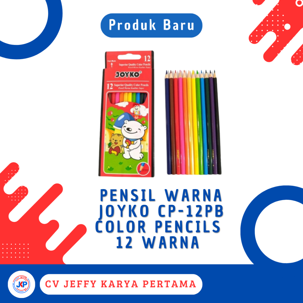 

Pensil Warna Joyko Cp-12PB Color Pencils 12 Warna