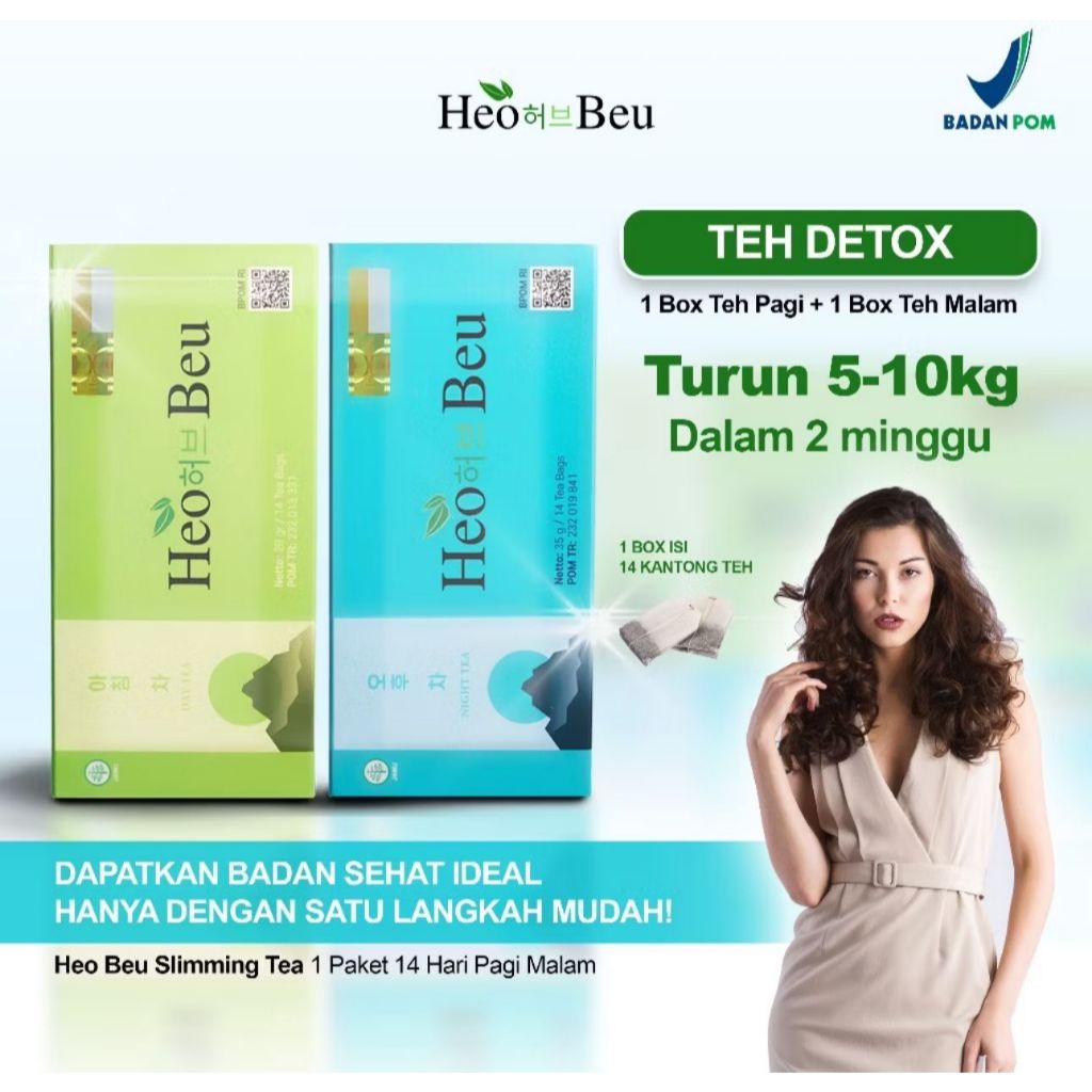 

Slimming Tea HEO BEU Original 100% Detox Teh Pelangsing Sepaket Lebih Hemat