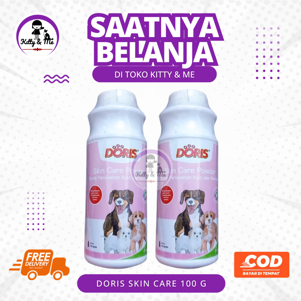 DORIS SKIN CARE 100 GRAM - Bedak Perawatan dan Pengharum Kulit Untuk Anjing