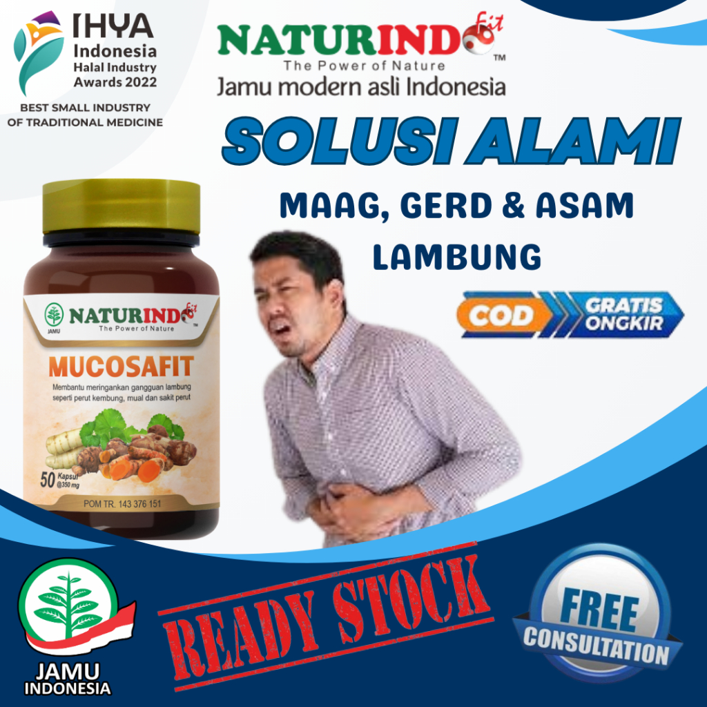 MUCOSAFIT JAMU ASAM LAMBUNG HERBAL ASAM LAMBUNG MAAG GERD HERBAL NATURINDO