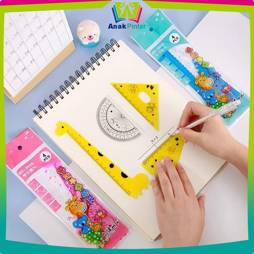 

Penggaris Matematika Plastik 15cm Set Isi 4 Alat Tulis Sekolah Karakter Motif Jerapah / Set Pengaris Garisan 15cm / Ruler Set Anak Pintar A66
