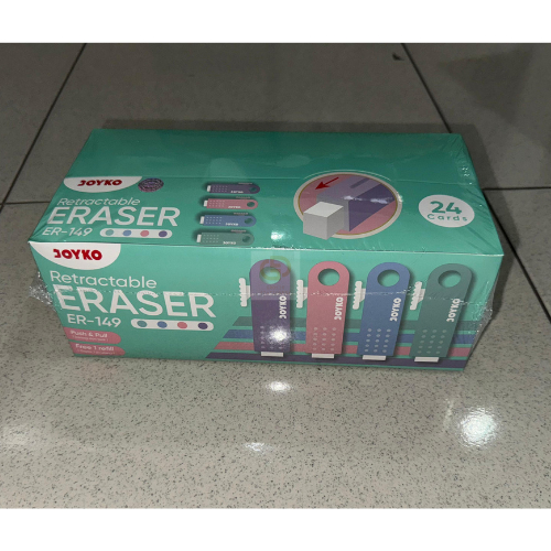 

(1 BOX / 24 PCS) Penghapus Eraser Joyko ER-149 Free Isi Refill
