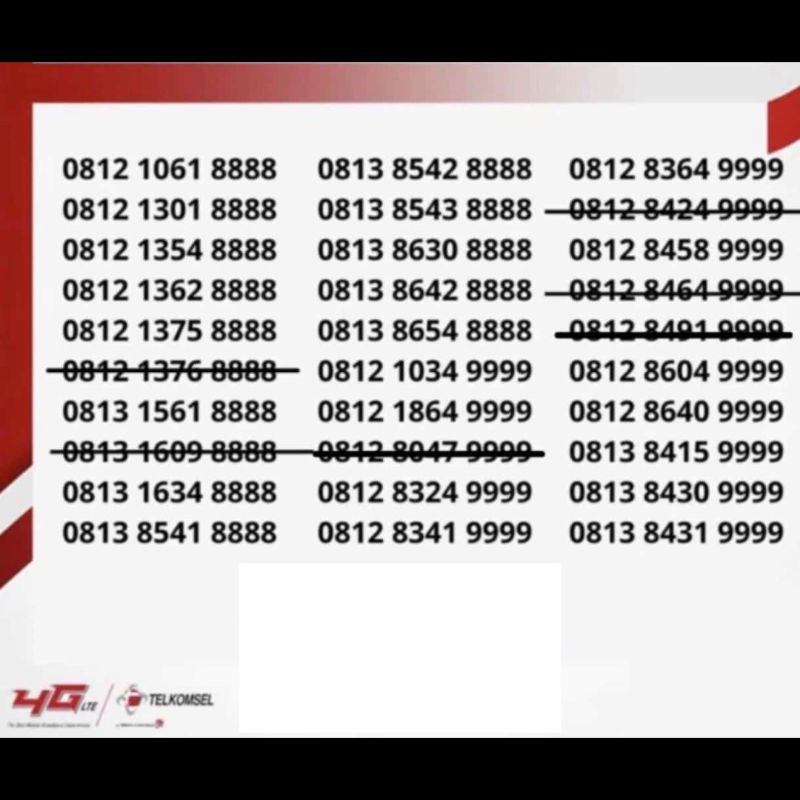 nomor cantik Telkomsel 8888 - nomor cantik simpati 8888 9999