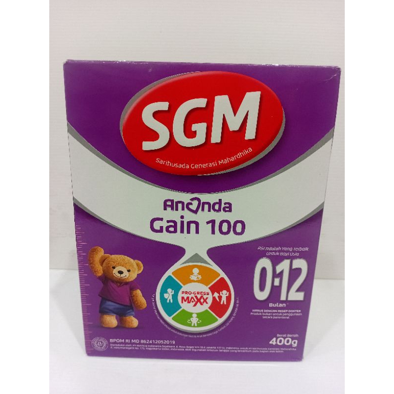 

SGM ANANDA GAIN 100 0-12bln 400g Box SUSU TAMBAH BERAT BADAN BAYI