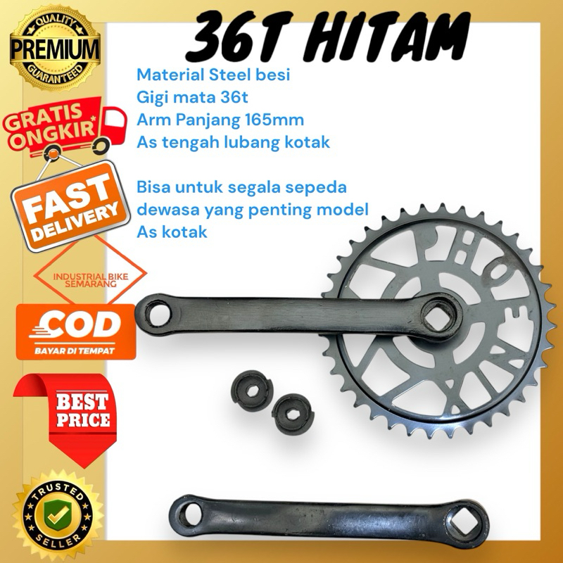 Crank Rotel Sepeda Single 36T Croom Trex MT Arm 170mm Gir Depan Sepeda Mtb Gunung Fixie Mini Minion 